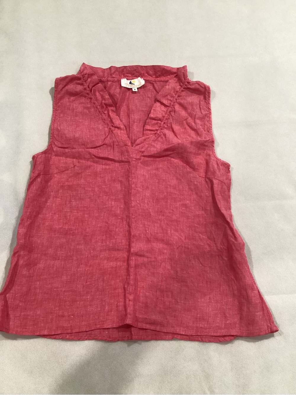Breezies Sleeveless Ruffle V-Neck Camisole in Raspberry Pink-size small #21